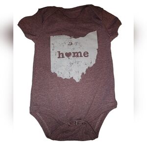 OHIO baby onesie bodysuit maroon homefree 0/3M